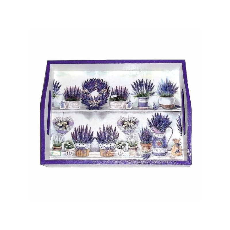 plateau bois Lavande serviettage