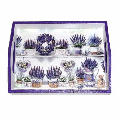 plateau bois Lavande serviettage