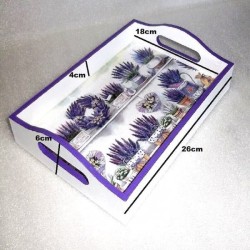 plateau bois Lavande serviettage