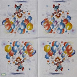1 serviette papier Clown -71