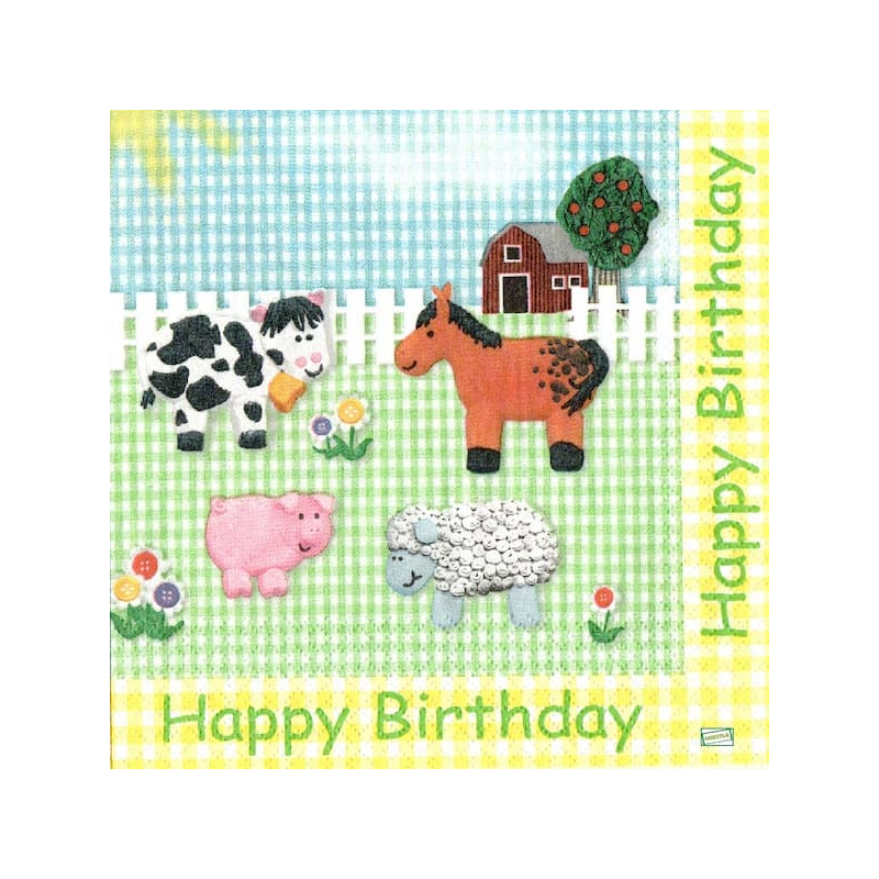 1 serviette Animaux Ferme -84