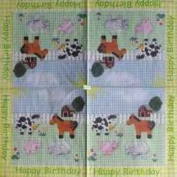 1 serviette Animaux Ferme -84