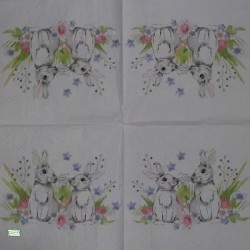 1serviette papier Lapins-109