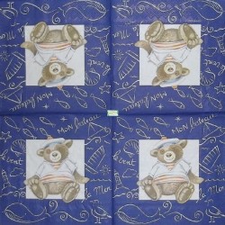 1 serviette papier Ourson -15