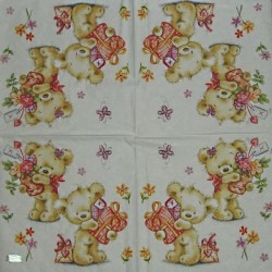 1 serviette papier Ourson -22