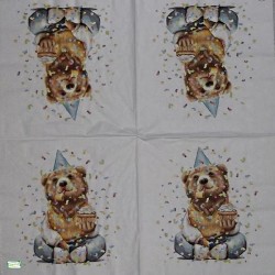 1 serviette papier Ourson -24