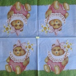 1 serviette papier Ourson -44