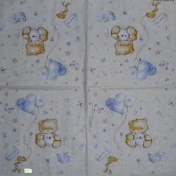 1 serviette papier Ourson -46