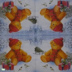 1serviette Ourson de Noêl-4