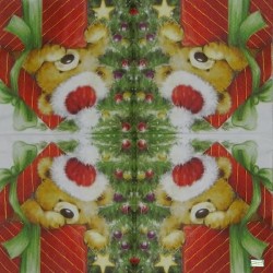 1serviette Ourson de Noêl-10