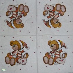 1serviette Ourson de Noêl-21