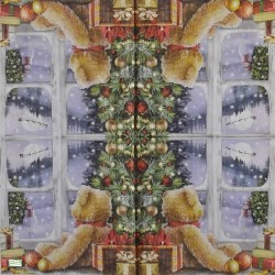 1serviette Ourson de Noêl-35