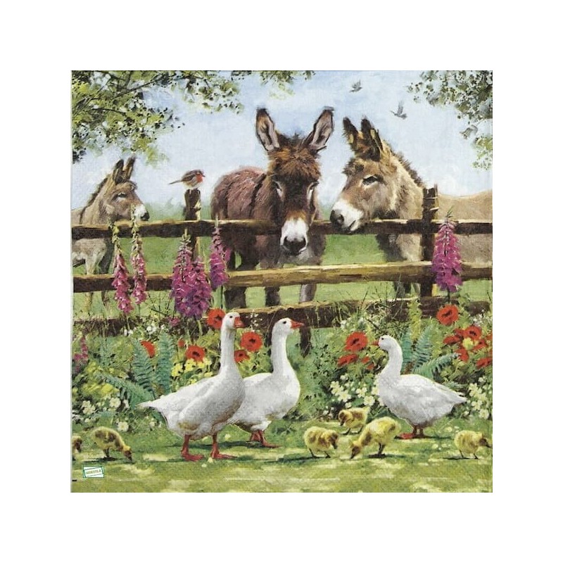 1serviette papier Les ânes-75