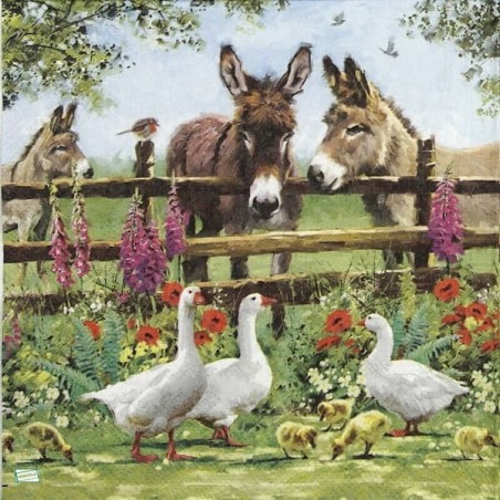 1serviette papier Les ânes-75