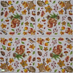 1 serviette Animaux bois -55