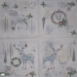 1 serviette Animaux bois -76