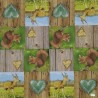 1 serviette Animaux bois -107