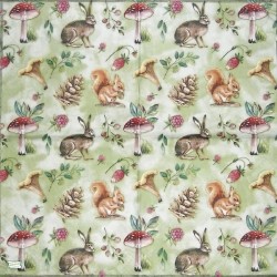 1 serviette Animaux bois -131