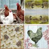 4 serviettes papier Poulets-L9