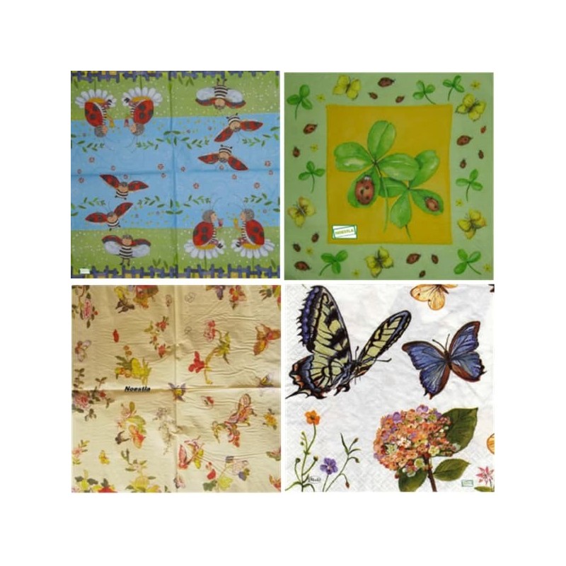 4 serviettes Insectes -55