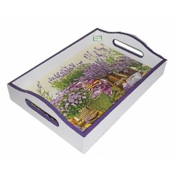 Plateau bois Lavande serviettage