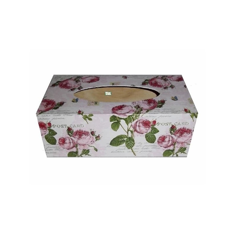 Boite mouchoirs Roses serviettage