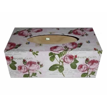 Boite mouchoirs Roses serviettage