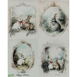Papier de riz Lapins -R1408L
