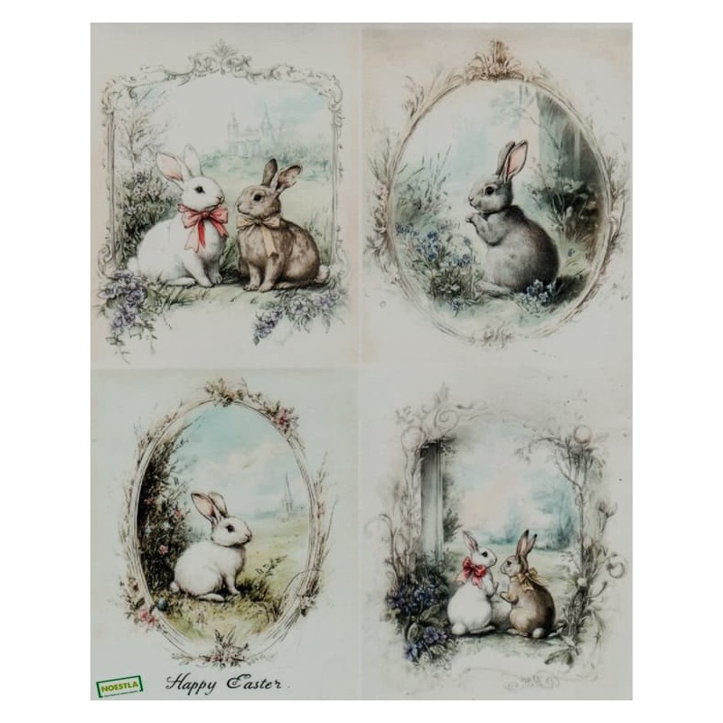 Papier de riz Lapins -R1408L