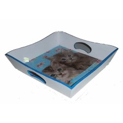 Plateau bois Châtons serviettage