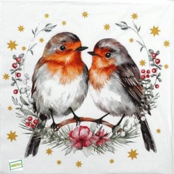 1serviette Les rouge gorge-104