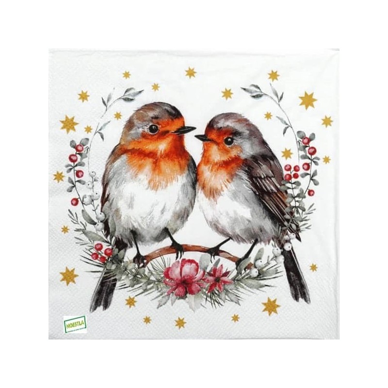 1serviette Les rouge gorge-104