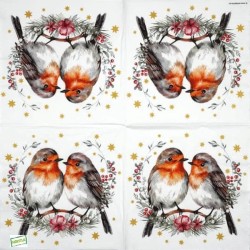 1serviette Les rouge gorge-104