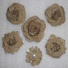 11 Fleurs en toile de jute