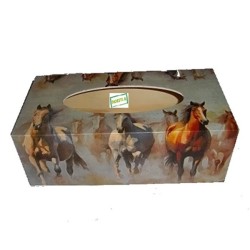 Boite mouchoirs Chevaux serviettage