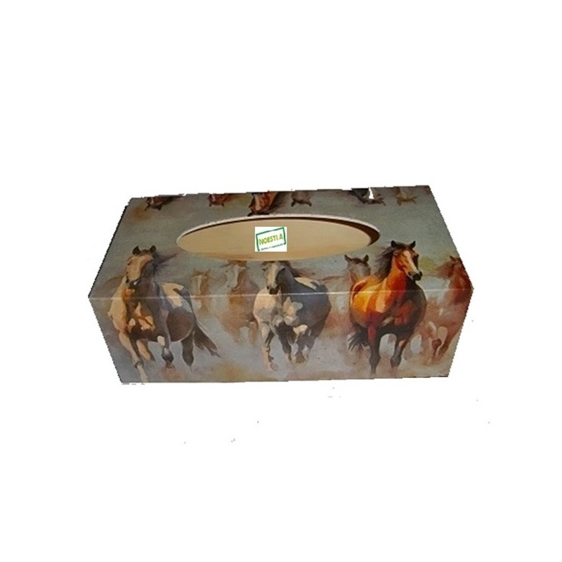 Boite mouchoirs Chevaux serviettage