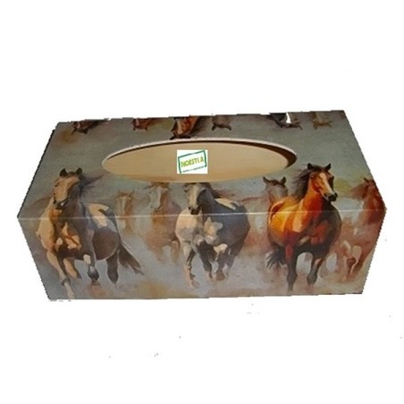Boite mouchoirs Chevaux serviettage