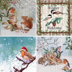 4 serviettes Les oiseaux -A5