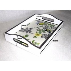 Plateau bois Oiseaux serviettage