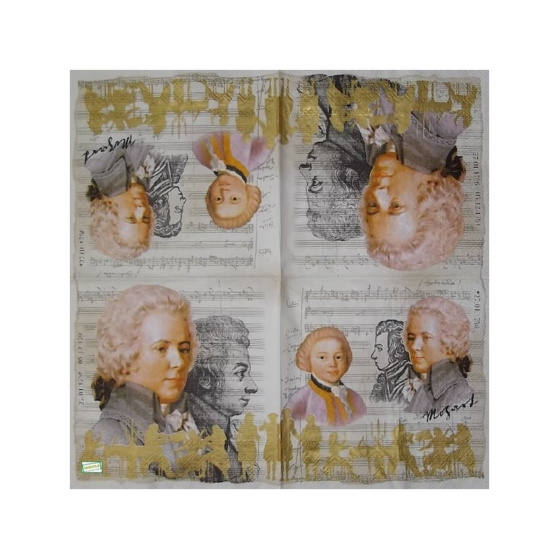 1 serviette papier Musique -16