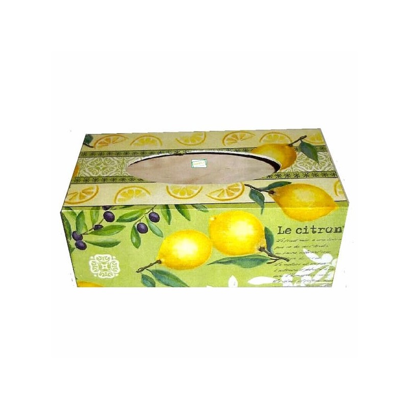 Boite mouchoirs Citrons serviettage