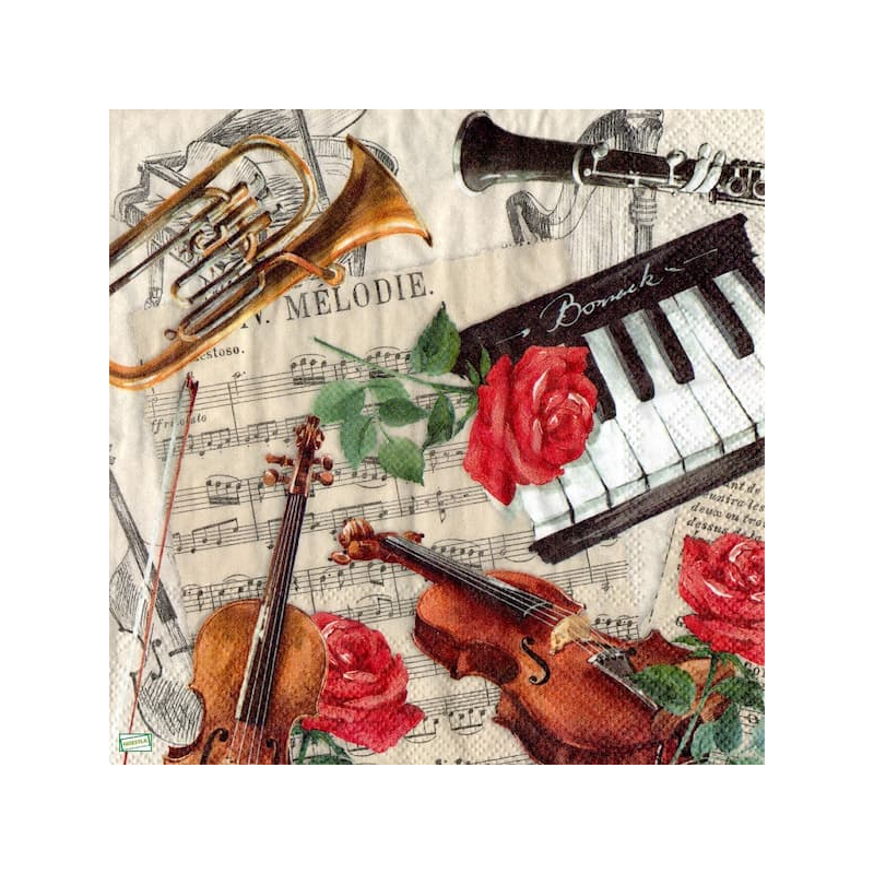 1 serviette papier Musique -23