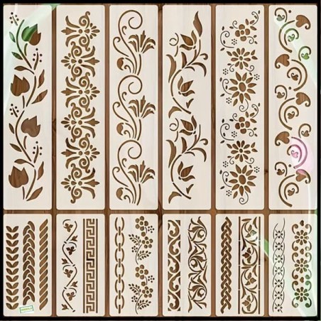 12 Pochoirs Floraux Loisirs créatifs-1