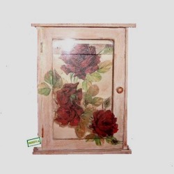 Boîte à clés en bois serviettage