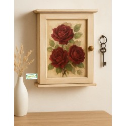 Boîte à clés en bois serviettage