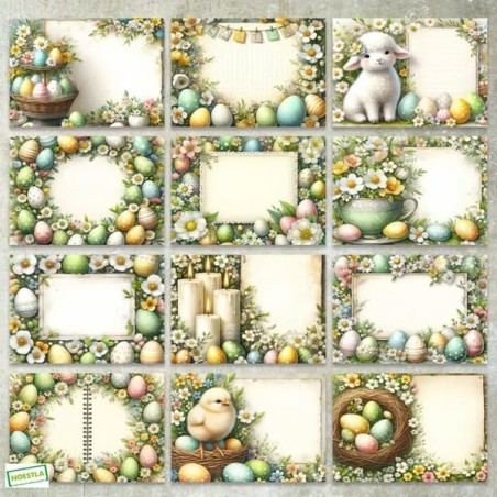 12 papiers découpage Pâques-A7