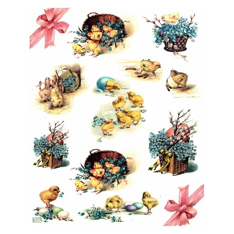 1papier de riz Poussins-R289