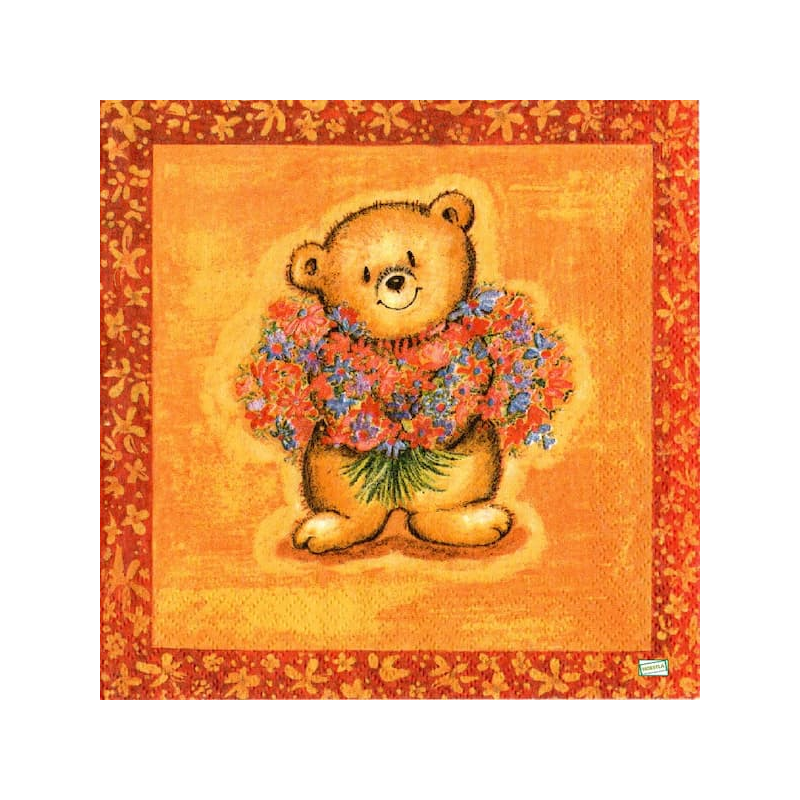 1 serviette papier Ourson -2