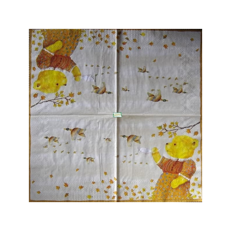 1 serviette papier Ourson -5