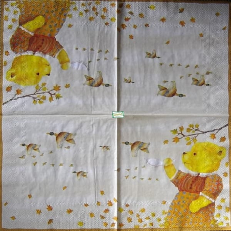 1 serviette papier Ourson -5